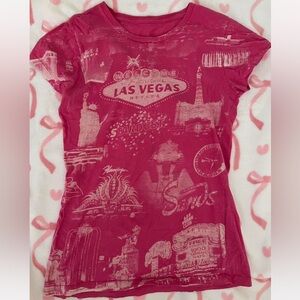 Las Vegas Graphic Tee in Pink